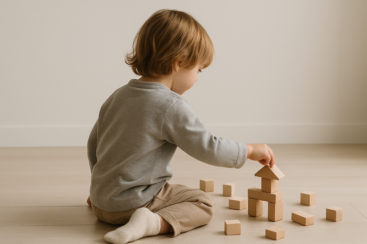 child playing, tones clean professional image, don't show childs face